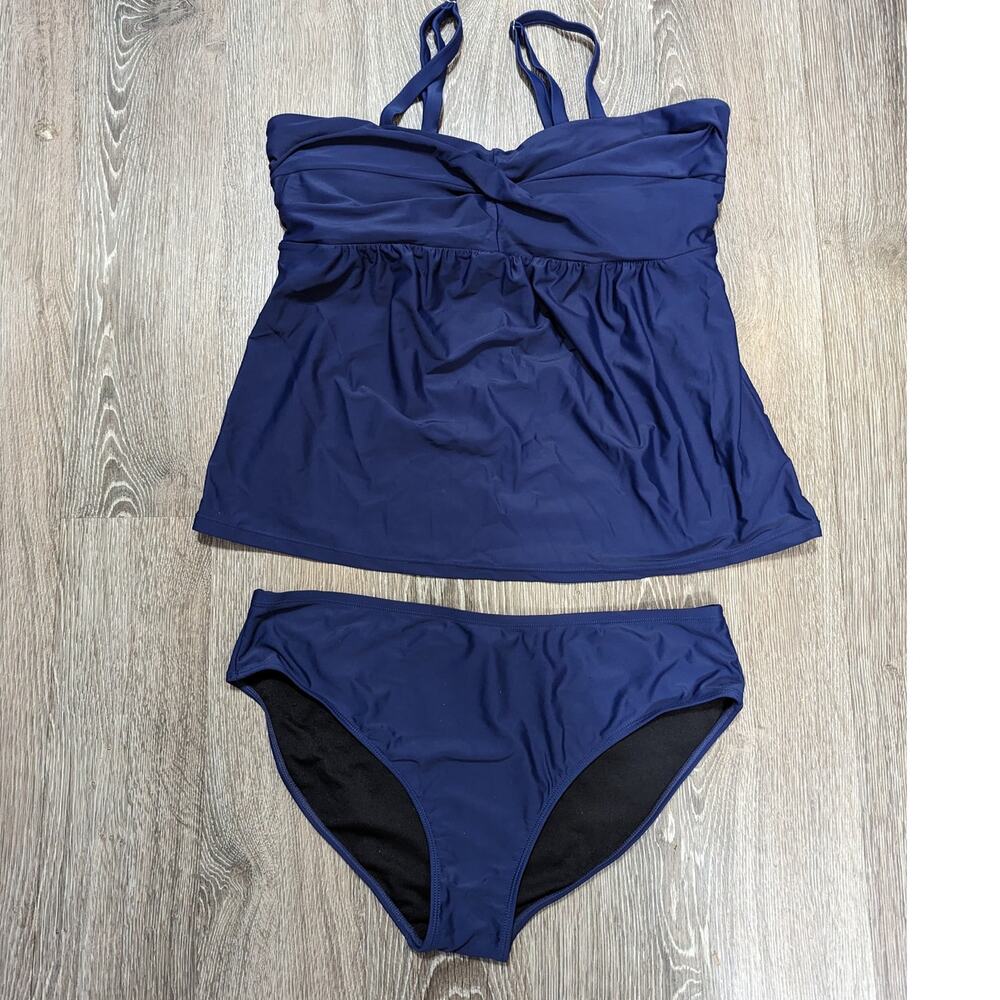 Women's Navy Blue Two Piece Swimsuit Size XXL